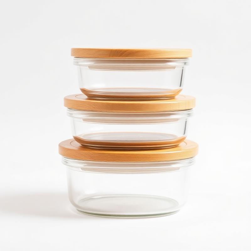 Glass Food Storage Containers, Set of 3